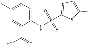 5-methyl-2-[(5-methylthiophene-2-)sulfonamido]benzoic acid Struktur