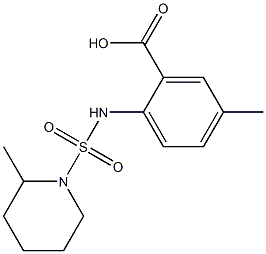 5-methyl-2-{[(2-methylpiperidine-1-)sulfonyl]amino}benzoic acid Struktur