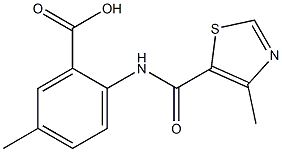 5-methyl-2-{[(4-methyl-1,3-thiazol-5-yl)carbonyl]amino}benzoic acid Struktur