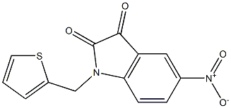 5-nitro-1-(thiophen-2-ylmethyl)-2,3-dihydro-1H-indole-2,3-dione Struktur