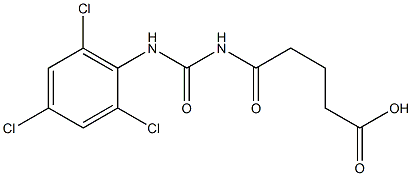 5-oxo-5-{[(2,4,6-trichlorophenyl)carbamoyl]amino}pentanoic acid Struktur