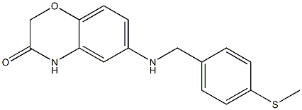 6-({[4-(methylsulfanyl)phenyl]methyl}amino)-3,4-dihydro-2H-1,4-benzoxazin-3-one Struktur