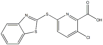 6-(1,3-benzothiazol-2-ylsulfanyl)-3-chloropyridine-2-carboxylic acid Struktur