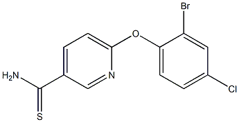 6-(2-bromo-4-chlorophenoxy)pyridine-3-carbothioamide Struktur