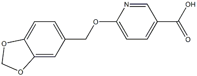 6-(2H-1,3-benzodioxol-5-ylmethoxy)pyridine-3-carboxylic acid Struktur