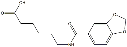 6-[(1,3-benzodioxol-5-ylcarbonyl)amino]hexanoic acid Struktur