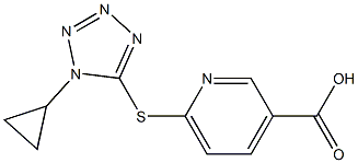 6-[(1-cyclopropyl-1H-1,2,3,4-tetrazol-5-yl)sulfanyl]pyridine-3-carboxylic acid Struktur