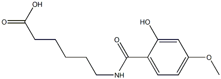 6-[(2-hydroxy-4-methoxybenzoyl)amino]hexanoic acid Struktur