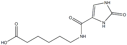 6-[(2-oxo-2,3-dihydro-1H-imidazol-4-yl)formamido]hexanoic acid Struktur