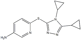 6-[(4,5-dicyclopropyl-4H-1,2,4-triazol-3-yl)sulfanyl]pyridin-3-amine Struktur