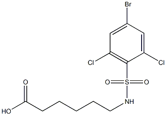 6-[(4-bromo-2,6-dichlorobenzene)sulfonamido]hexanoic acid Struktur