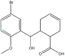 6-[(5-bromo-2-methoxyphenyl)(hydroxy)methyl]cyclohex-3-ene-1-carboxylic acid Struktur