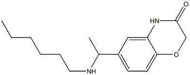6-[1-(hexylamino)ethyl]-3,4-dihydro-2H-1,4-benzoxazin-3-one Struktur