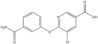 6-[3-(aminocarbonyl)phenoxy]-5-chloronicotinic acid Struktur