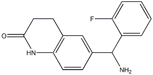 6-[amino(2-fluorophenyl)methyl]-1,2,3,4-tetrahydroquinolin-2-one Struktur