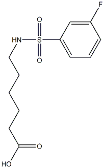 6-{[(3-fluorophenyl)sulfonyl]amino}hexanoic acid Struktur