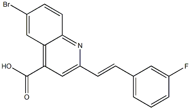 6-bromo-2-[(E)-2-(3-fluorophenyl)vinyl]quinoline-4-carboxylic acid Struktur