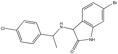 6-bromo-3-{[1-(4-chlorophenyl)ethyl]amino}-2,3-dihydro-1H-indol-2-one Struktur