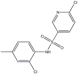 6-chloro-N-(2-chloro-4-methylphenyl)pyridine-3-sulfonamide Struktur