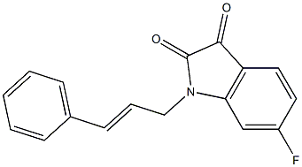 6-fluoro-1-(3-phenylprop-2-en-1-yl)-2,3-dihydro-1H-indole-2,3-dione Struktur