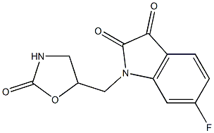 6-fluoro-1-[(2-oxo-1,3-oxazolidin-5-yl)methyl]-2,3-dihydro-1H-indole-2,3-dione Struktur