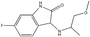 6-fluoro-3-[(1-methoxypropan-2-yl)amino]-2,3-dihydro-1H-indol-2-one Struktur