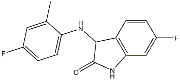 6-fluoro-3-[(4-fluoro-2-methylphenyl)amino]-2,3-dihydro-1H-indol-2-one Struktur