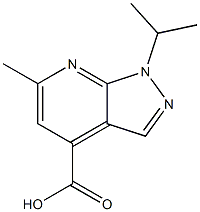 6-methyl-1-(propan-2-yl)-1H-pyrazolo[3,4-b]pyridine-4-carboxylic acid Struktur