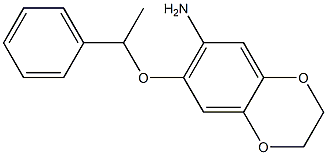 7-(1-phenylethoxy)-2,3-dihydro-1,4-benzodioxin-6-amine Struktur