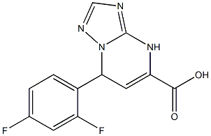 7-(2,4-difluorophenyl)-4,7-dihydro[1,2,4]triazolo[1,5-a]pyrimidine-5-carboxylic acid Struktur