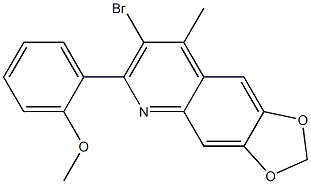 7-bromo-6-(2-methoxyphenyl)-8-methyl-2H-[1,3]dioxolo[4,5-g]quinoline Struktur