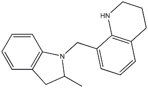 8-[(2-methyl-2,3-dihydro-1H-indol-1-yl)methyl]-1,2,3,4-tetrahydroquinoline Struktur