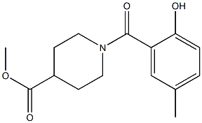 methyl 1-[(2-hydroxy-5-methylphenyl)carbonyl]piperidine-4-carboxylate Struktur