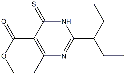 methyl 2-(1-ethylpropyl)-4-methyl-6-thioxo-1,6-dihydropyrimidine-5-carboxylate Struktur