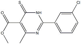 methyl 2-(3-chlorophenyl)-4-methyl-6-thioxo-1,6-dihydropyrimidine-5-carboxylate Struktur