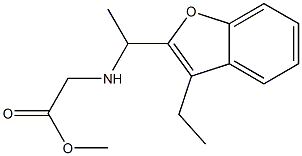 methyl 2-{[1-(3-ethyl-1-benzofuran-2-yl)ethyl]amino}acetate Struktur