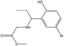 methyl 2-{[1-(5-bromo-2-hydroxyphenyl)propyl]amino}acetate Struktur