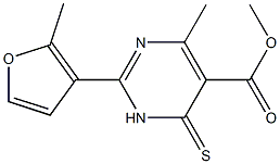 methyl 4-methyl-2-(2-methyl-3-furyl)-6-thioxo-1,6-dihydropyrimidine-5-carboxylate Struktur