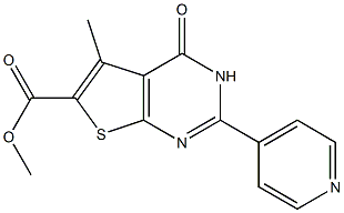 methyl 5-methyl-4-oxo-2-(pyridin-4-yl)-3H,4H-thieno[2,3-d]pyrimidine-6-carboxylate Struktur