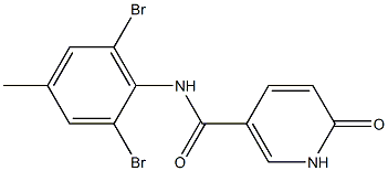 N-(2,6-dibromo-4-methylphenyl)-6-oxo-1,6-dihydropyridine-3-carboxamide Struktur