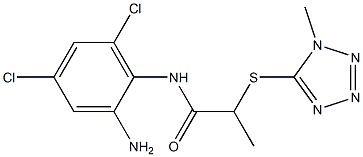 N-(2-amino-4,6-dichlorophenyl)-2-[(1-methyl-1H-1,2,3,4-tetrazol-5-yl)sulfanyl]propanamide Struktur