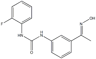 N-(2-fluorophenyl)-N'-{3-[(1E)-N-hydroxyethanimidoyl]phenyl}urea Struktur