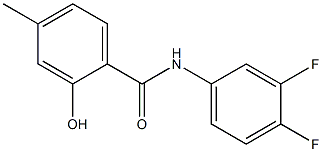 N-(3,4-difluorophenyl)-2-hydroxy-4-methylbenzamide Struktur