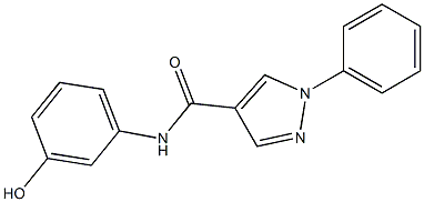 N-(3-hydroxyphenyl)-1-phenyl-1H-pyrazole-4-carboxamide Struktur