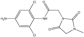 N-(4-amino-2,6-dichlorophenyl)-2-(3-methyl-2,5-dioxoimidazolidin-1-yl)acetamide Struktur