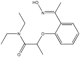 N,N-diethyl-2-{2-[1-(hydroxyimino)ethyl]phenoxy}propanamide Struktur