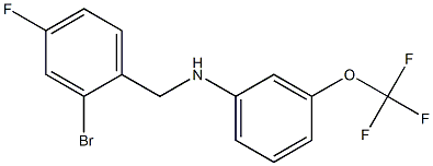 N-[(2-bromo-4-fluorophenyl)methyl]-3-(trifluoromethoxy)aniline Struktur