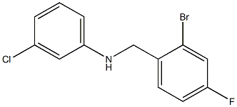 N-[(2-bromo-4-fluorophenyl)methyl]-3-chloroaniline Struktur