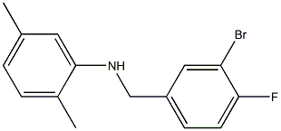 N-[(3-bromo-4-fluorophenyl)methyl]-2,5-dimethylaniline Struktur