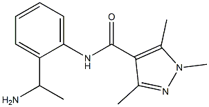 N-[2-(1-aminoethyl)phenyl]-1,3,5-trimethyl-1H-pyrazole-4-carboxamide Struktur